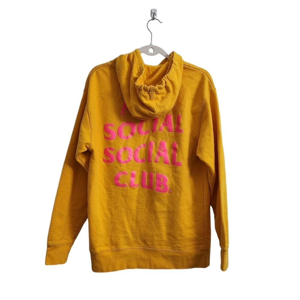 Anti Social Social Club The Grove Hoodie Sweater Medium Unisex Yellow Pullover - Picture 7 of 9